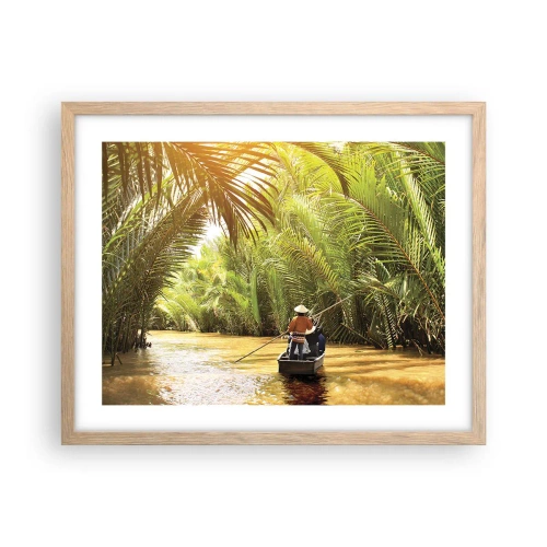 Plakát v rámu světlý dub - Palmovou souteškou - 50x40 cm