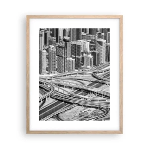 Plakát v rámu světlý dub - Dubaj – nemožné město - 40x50 cm