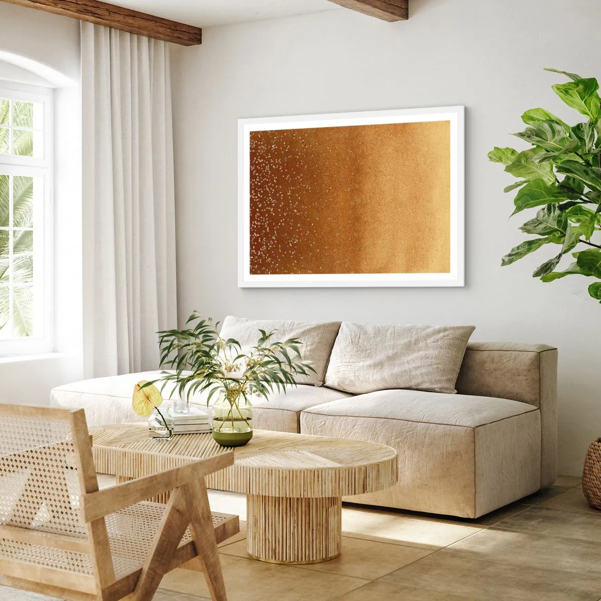 Plakát v bílém rámu - Zrození světla - 91x61 cm