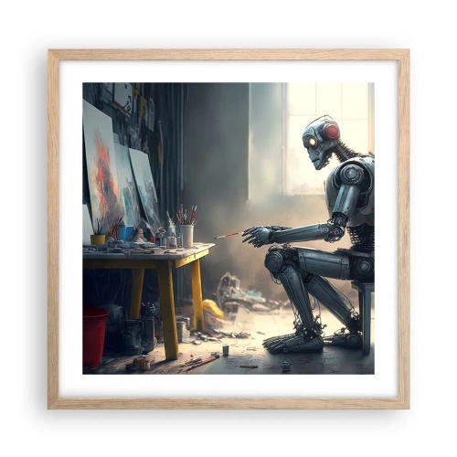 Plakát v rámu světlý dub - Akt stvoření - 50x50 cm