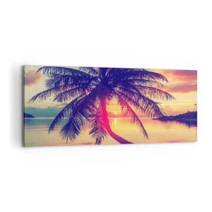 Obraz na plátně - Večer pod palmami - 100x40 cm