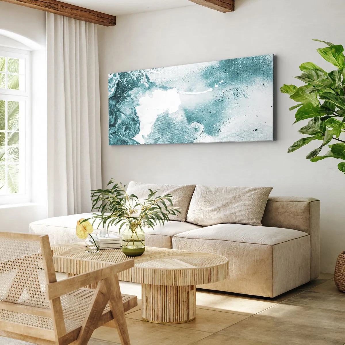 Obraz na plátně - Povodí modré - 90x30 cm