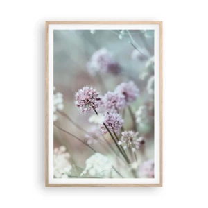Plakát v rámu světlý dub - Sladké filigrány bylinek - 70x100 cm
