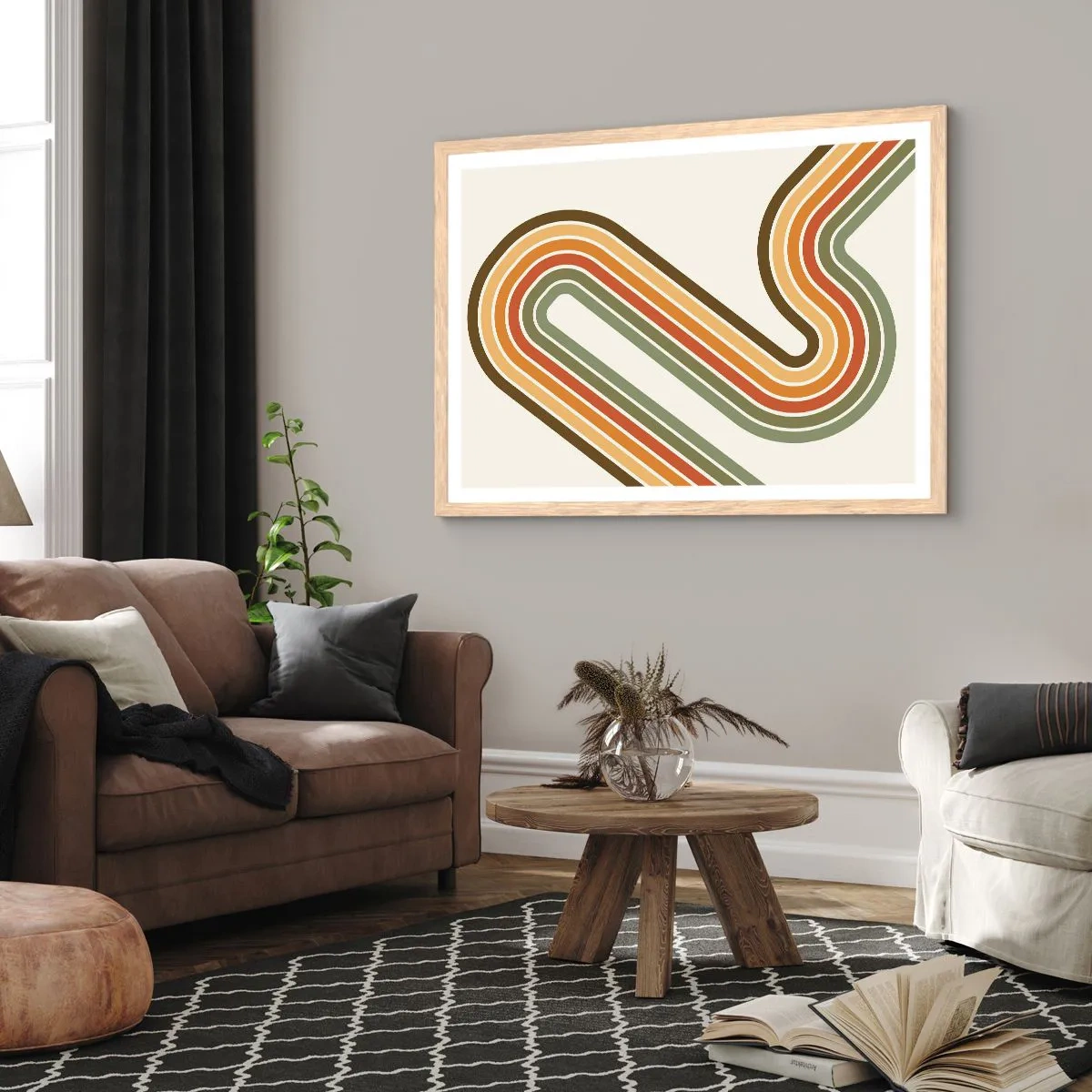 Plakát v rámu světlý dub - Kličkování do cíle - 100x70 cm