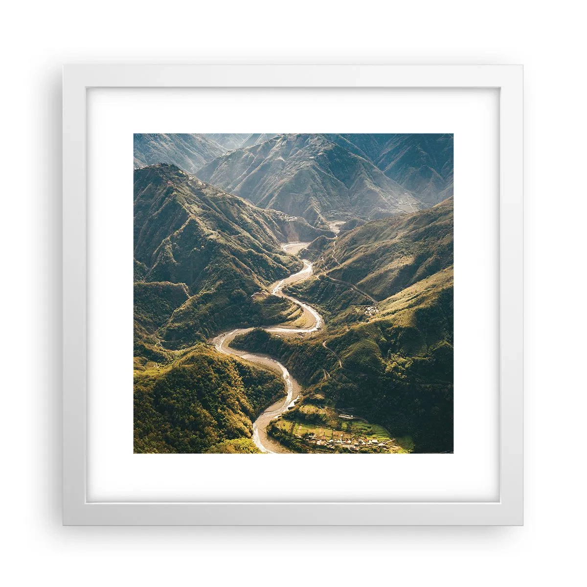 Plakát v bílém rámu - Přímo ze srdce hor - 30x30 cm