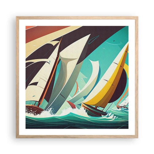 Plakát v rámu světlý dub - Jak vycházet s živly - 60x60 cm