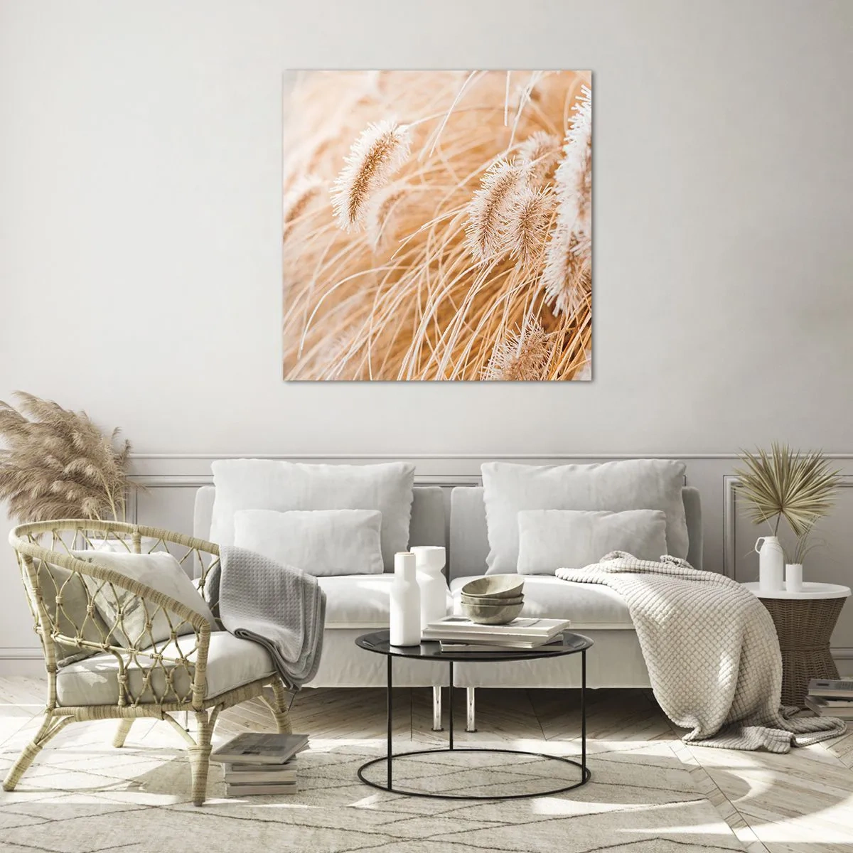 Obraz na skle - Zlaté šustění travin - 70x70 cm