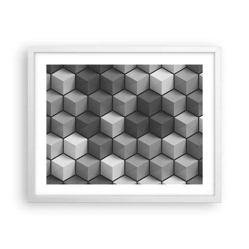 Plakát v bílém rámu - Kubistické puzzle - 50x40 cm