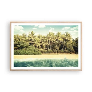 Plakát v rámu světlý dub - Co třeba tady? - 91x61 cm