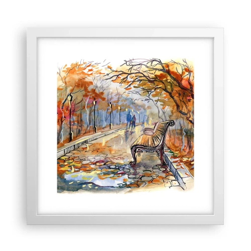 Plakát v bílém rámu - Společně putovat podzimem - 30x30 cm