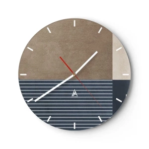 Nástěnné hodiny - Minimalistické uspořádání barev a čar v geometrické formě - 30x30cm - Kompozice jednoduchosti a kulatosti - Moderní nástěnná dekorace do obývacího pokoje, kuchyně a ložnice ARTTOR