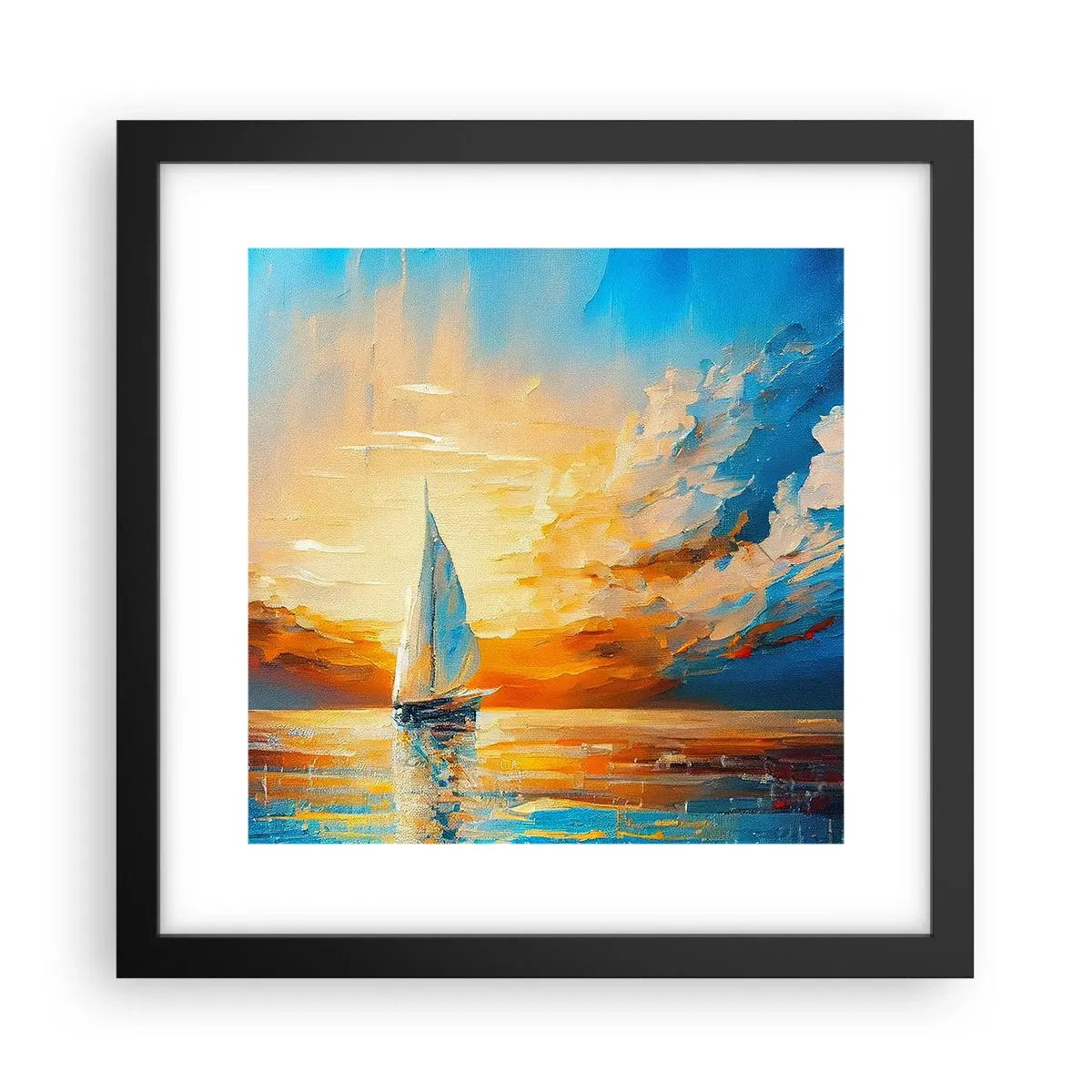 Plakát v černém rámu - Plavba ve zlatě - 30x30 cm