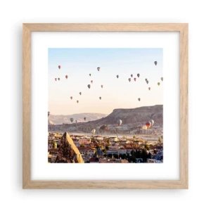 Plakát v rámu světlý dub - Jako lodě na obloze - 30x30 cm