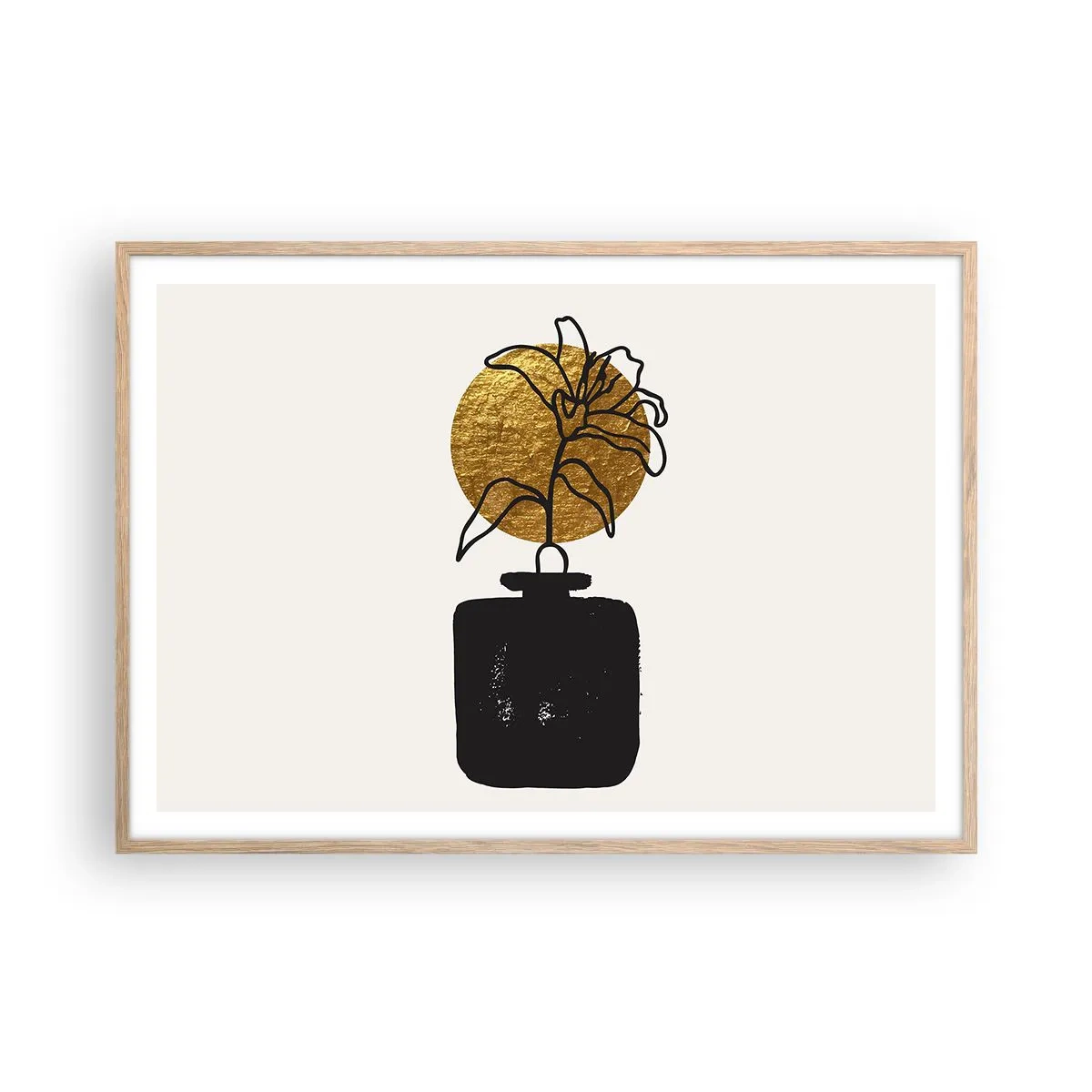 Plakát v rámu světlý dub - Krása, která má cenu zlata - 100x70 cm