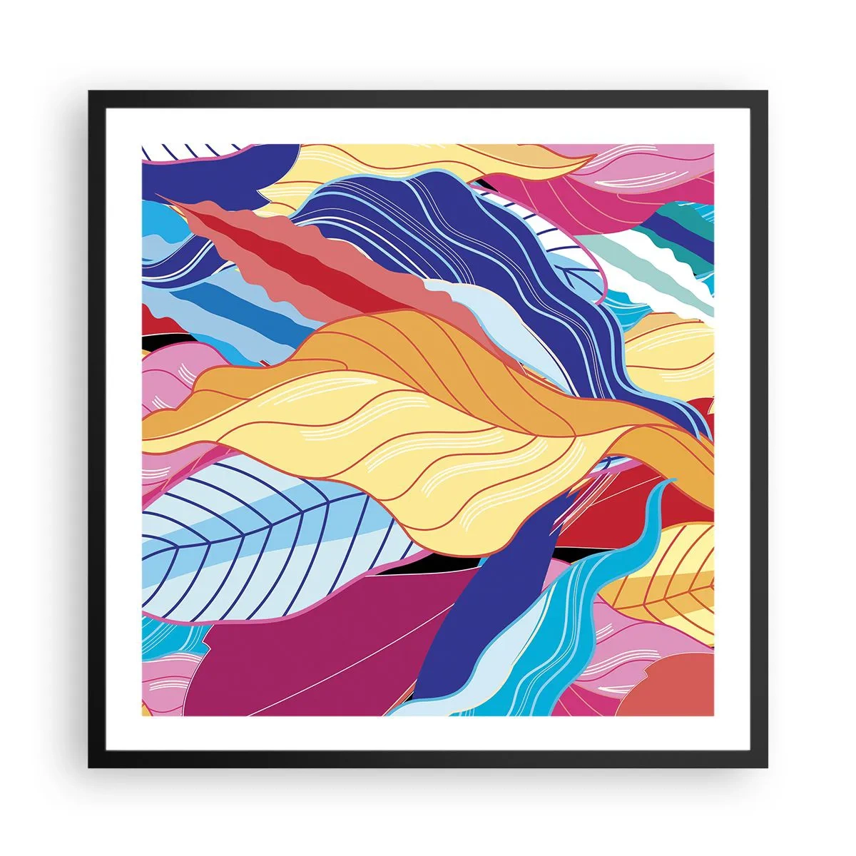 Plakát v černém rámu - Barevný nepořádek - 60x60 cm