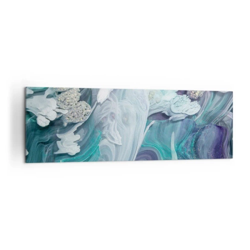 Obraz na plátně - Proudy modré - 160x50 cm