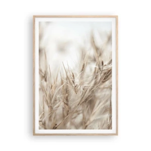 Plakát v rámu světlý dub - Louka a vítr - 70x100 cm