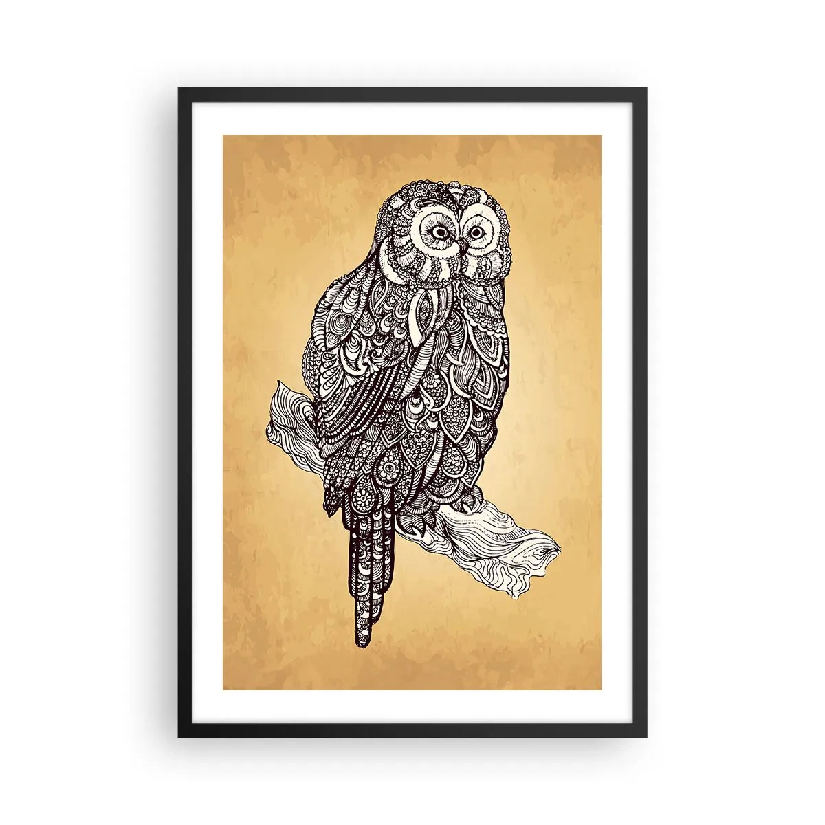 Plakát v černém rámu - Mistrovské ornamenty moudrosti - 50x70 cm