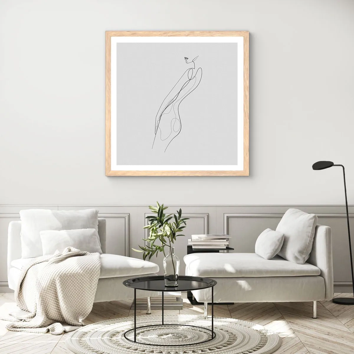 Plakát v rámu světlý dub - Pouze slib - 60x60 cm