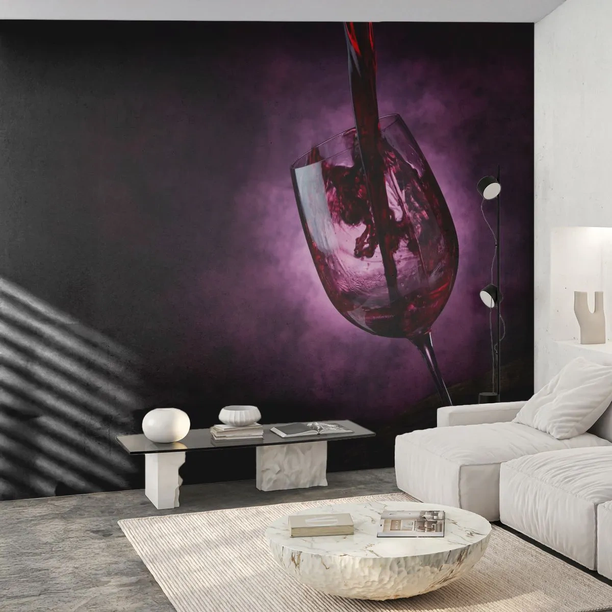 Fototapeta Premium Sand - Šarlatová? Karmín? Ne, rubín. - Sklenka, červené víno, Kus - 400x280 cm