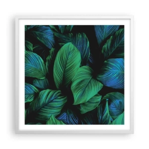 Plakát v bílém rámu - V zeleném davu - 60x60 cm