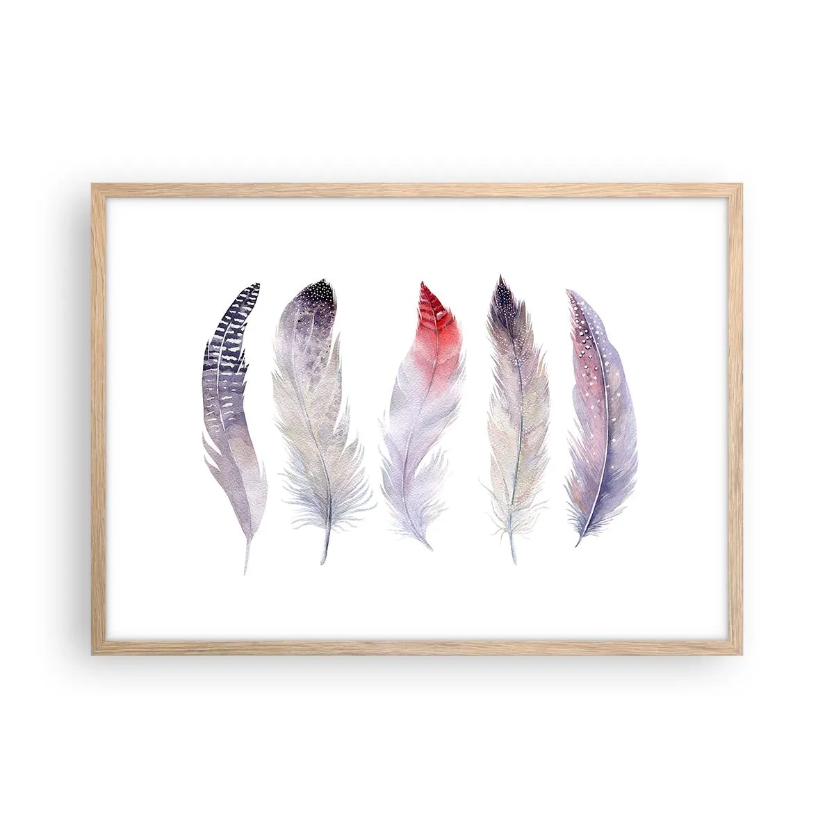 Plakát v rámu světlý dub - Jemné jako různobarevná mlha - 70x50 cm