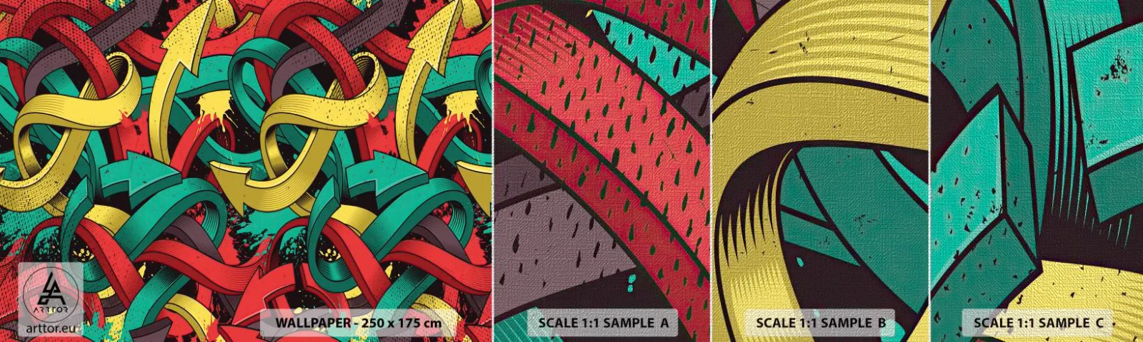 Vzor Fototapety Premium Canvas - Kudy do cíle? - Abstrakce, Kus, Komiks - 100x30 cm