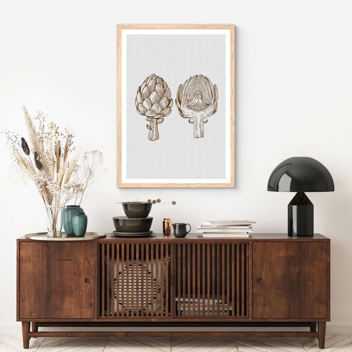 Plakát v rámu světlý dub - Hodiny anatomie - 30x40 cm