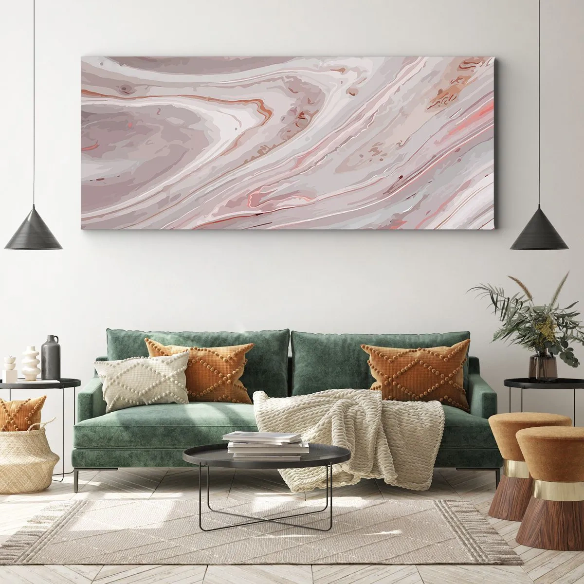 Obraz na plátně - Tekutá růžová - 90x30 cm