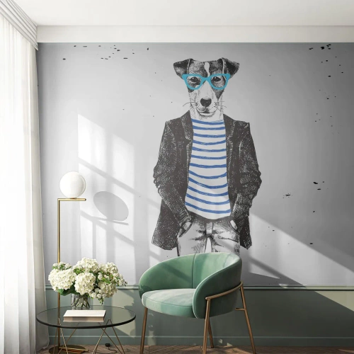 Fototapeta na míru Samolepicí Deluxe Sticker - Maxipes - Abstrakce, Muž, Pes