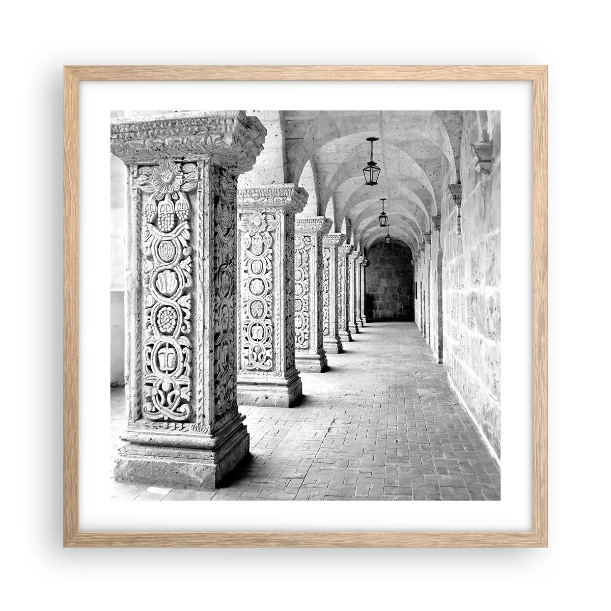 Plakát v rámu světlý dub - Kam...? - 50x50 cm