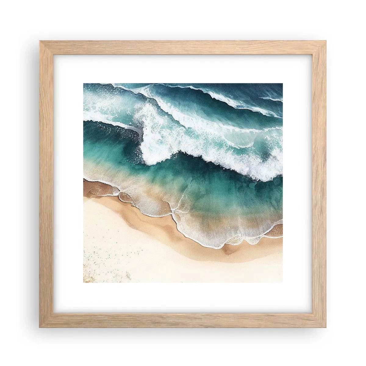 Plakát v rámu světlý dub - Odvěké setkání - 30x30 cm