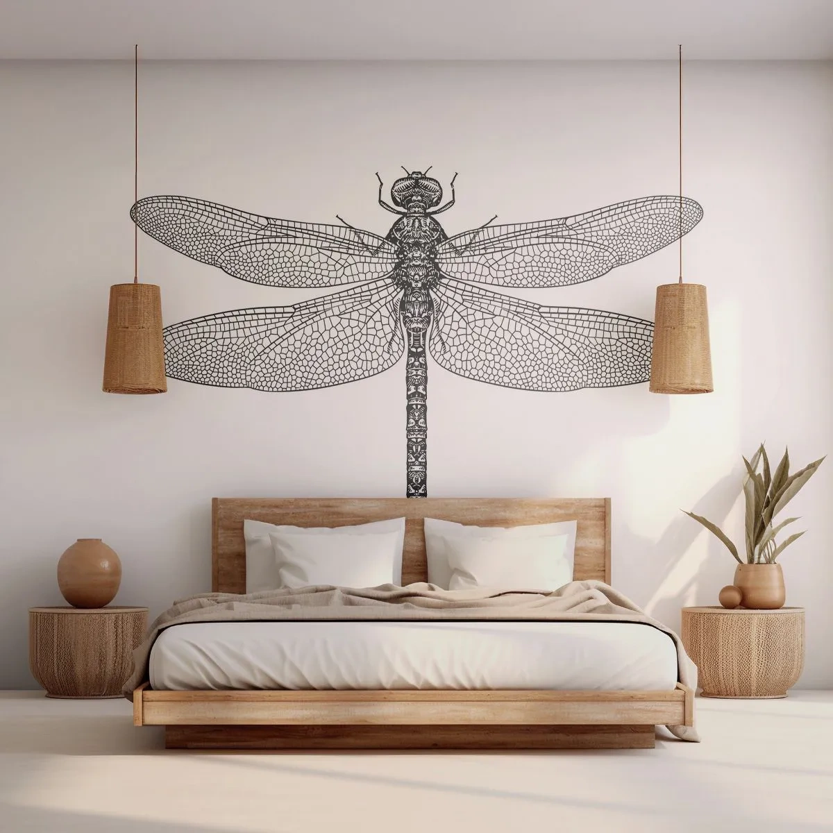 Fototapeta Premium Canvas - Přesnost přírody - Vážka, Hmyz, Minimalistický - 250x175 cm