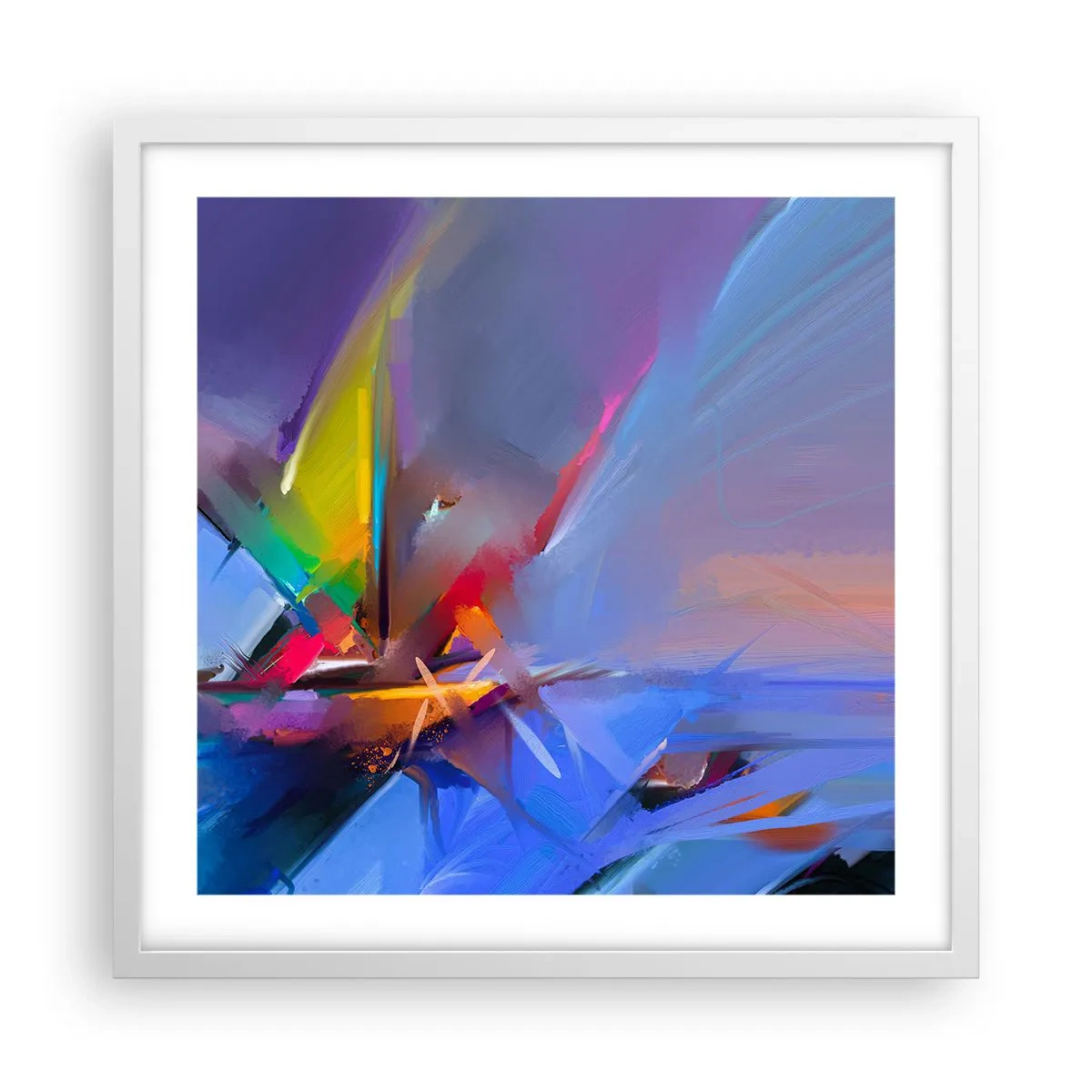 Plakát v bílém rámu - Proletěla jako pták - 50x50 cm