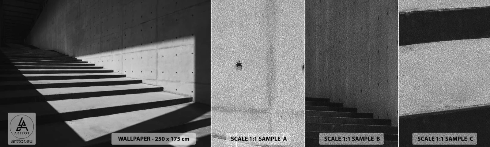 Vzor Fototapety Premium Sand - Syrová krása modernismu - Průmyslový, Architektura, Schody - 100x30 cm