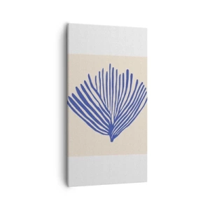 Obraz na plátně - Modrý vějíř - 55x100 cm