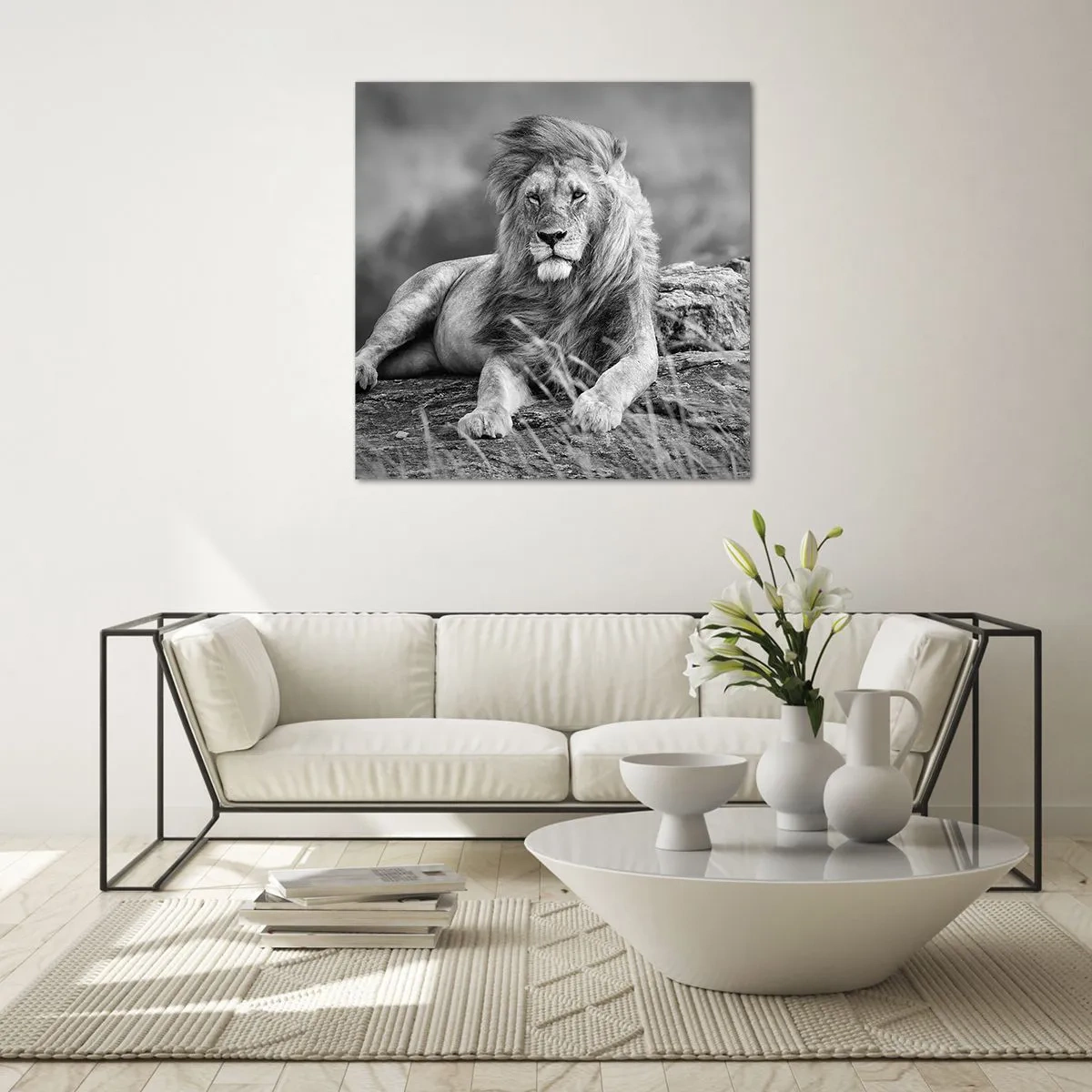 Obraz na skle - Královská siesta - 70x70 cm