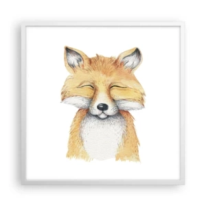 Plakát v bílém rámu - Liščí rozladěnost - 60x60 cm