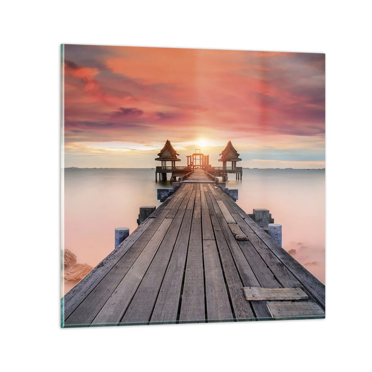 Obraz na skle - Západ na východě - 50x50 cm