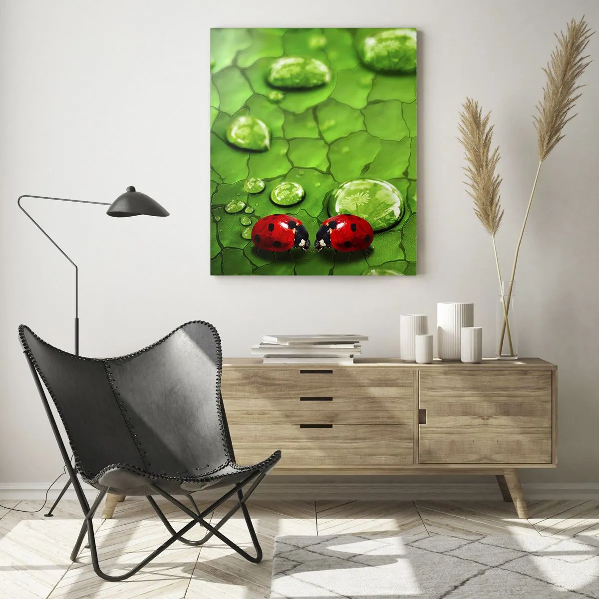 Obraz na skle - Setkání v zeleni - 50x70 cm