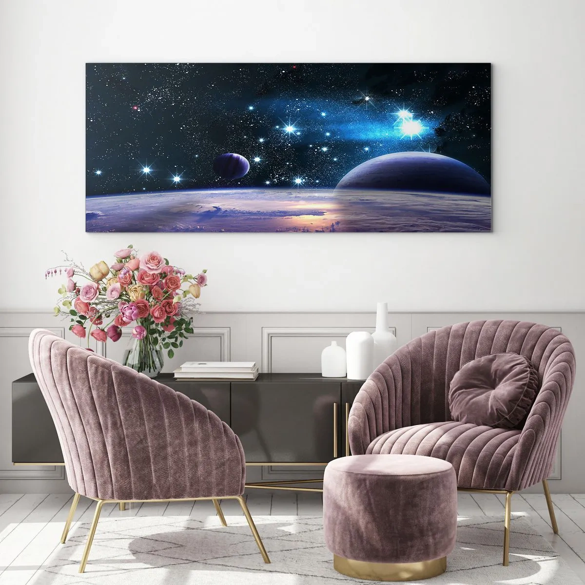 Obraz na skle - Stále sami? - 140x50 cm