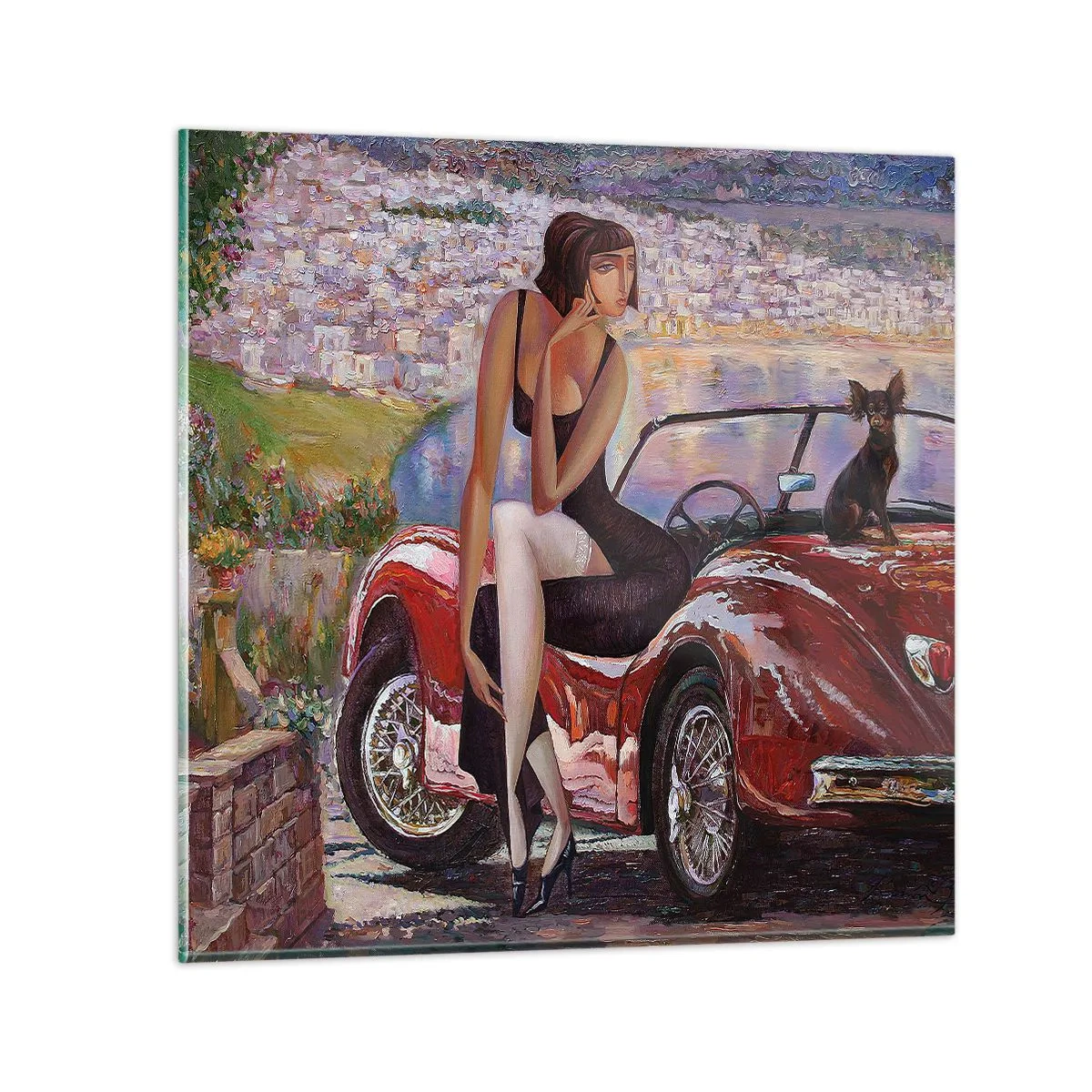Obraz na skle - Léto? Jenom na Riviéře - 30x30 cm