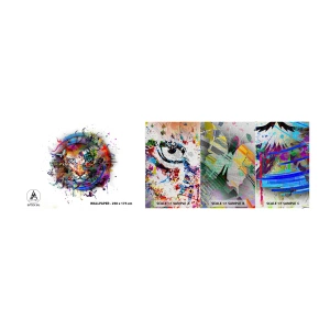 Vzor Fototapety Premium Canvas - Skrývá se za duhovým závojem - Abstrakce, Tygr, Grafika - 100x30 cm