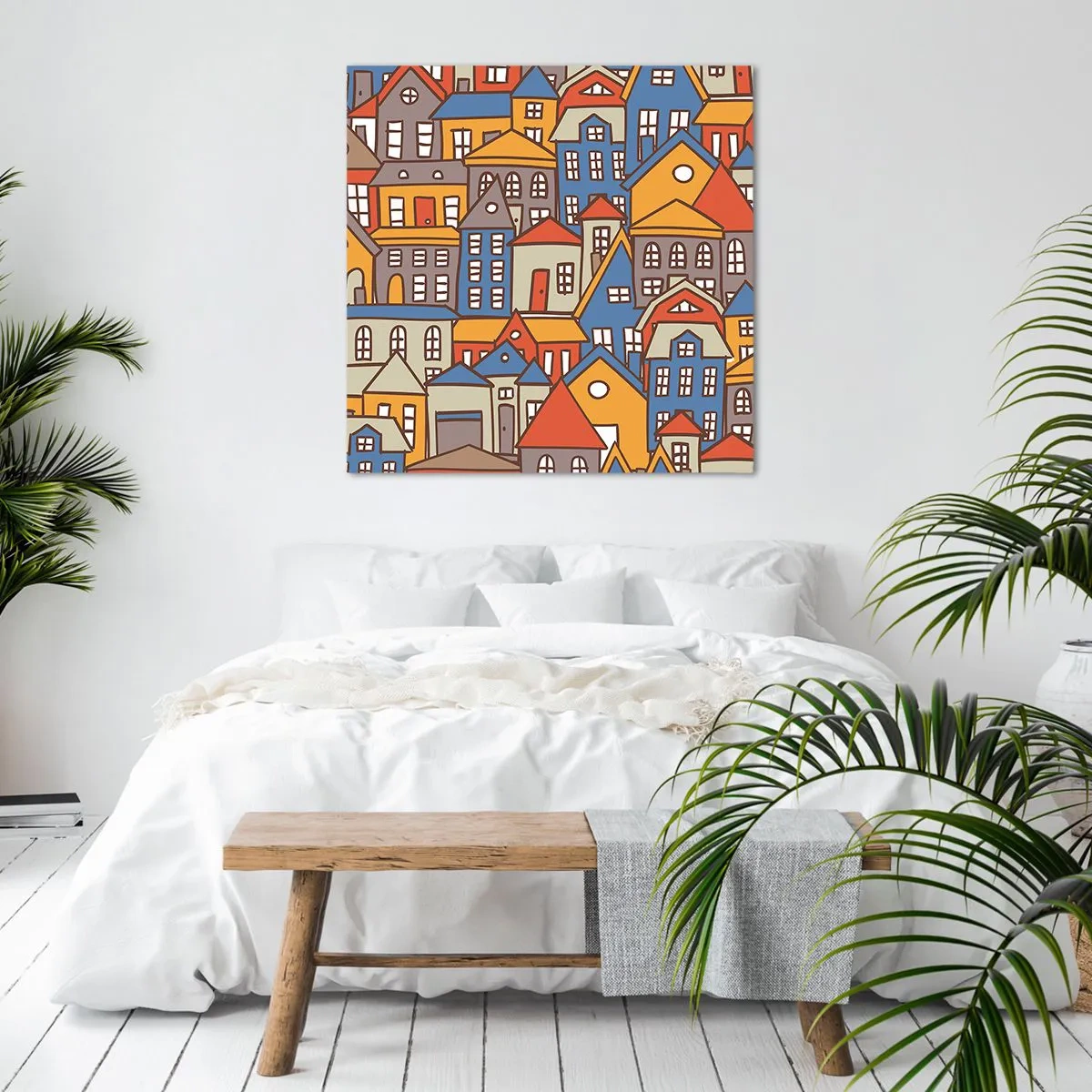 Obraz na plátně - Za domem dům - 40x40 cm