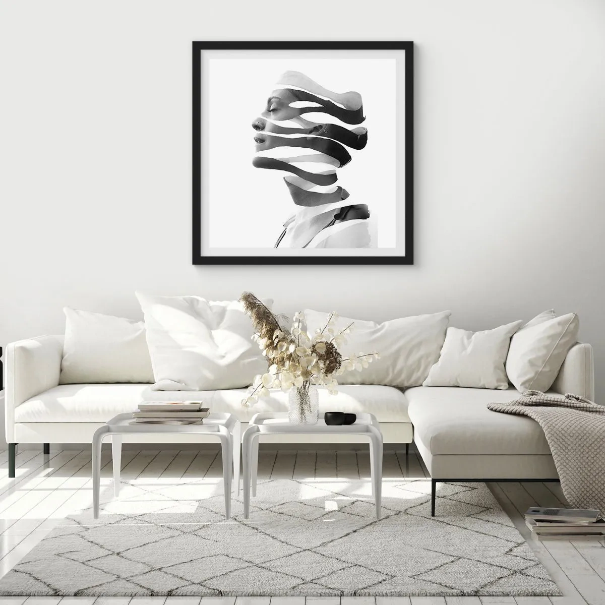 Plakát v černém rámu - Surrealistický portrét - 50x50 cm