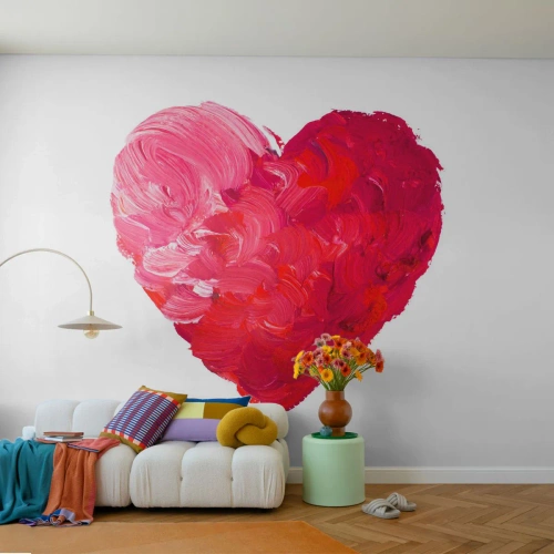Fototapeta Standard Eco - All you need is love - Abstrakce, Červené srdce, Symbol lásky - 400x280 cm