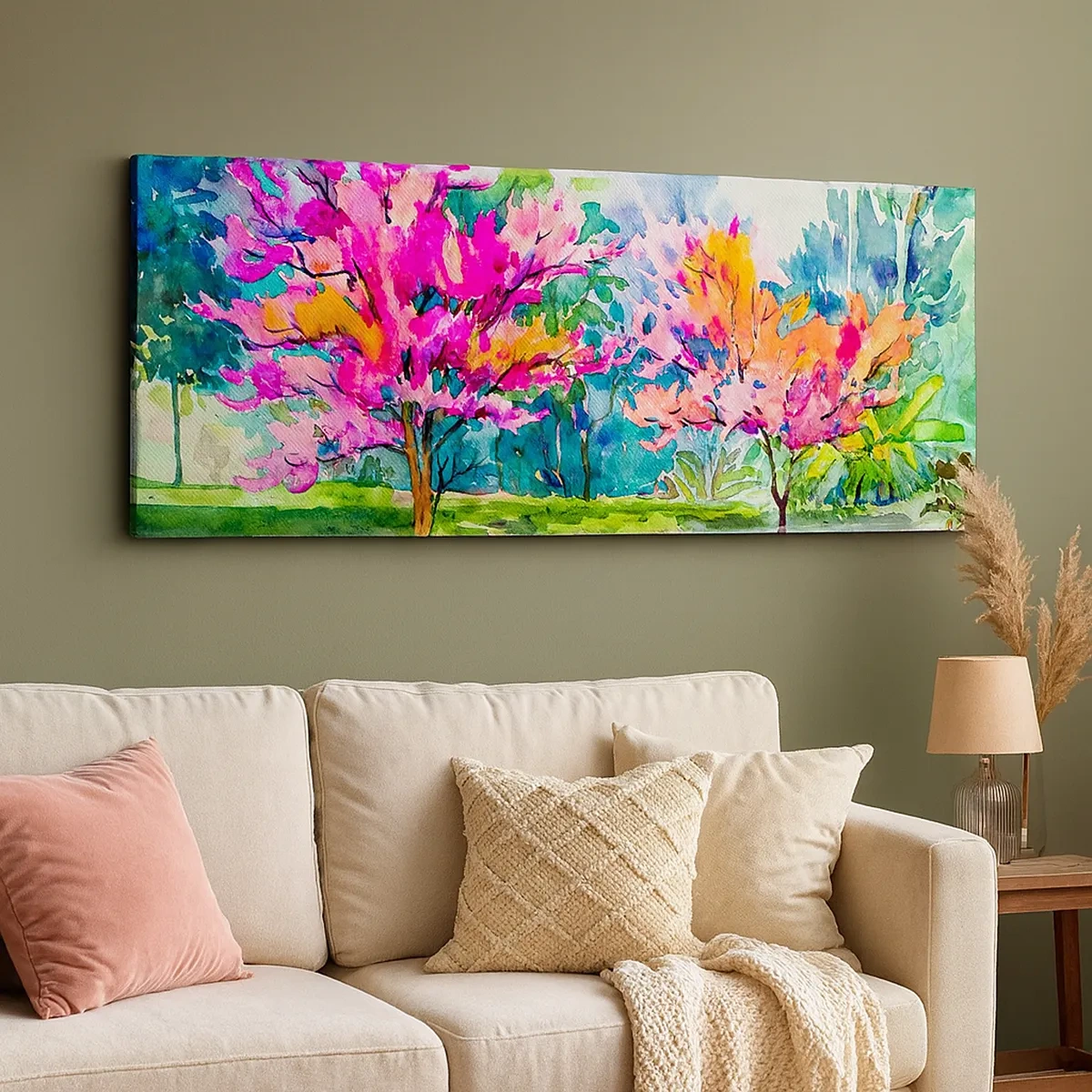 Obraz na plátně - Duhová zahrada v jarním lesku - 30x30 cm