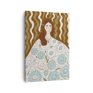 Obraz na plátně - Portrét v květinovém rouchu - 70x100 cm
