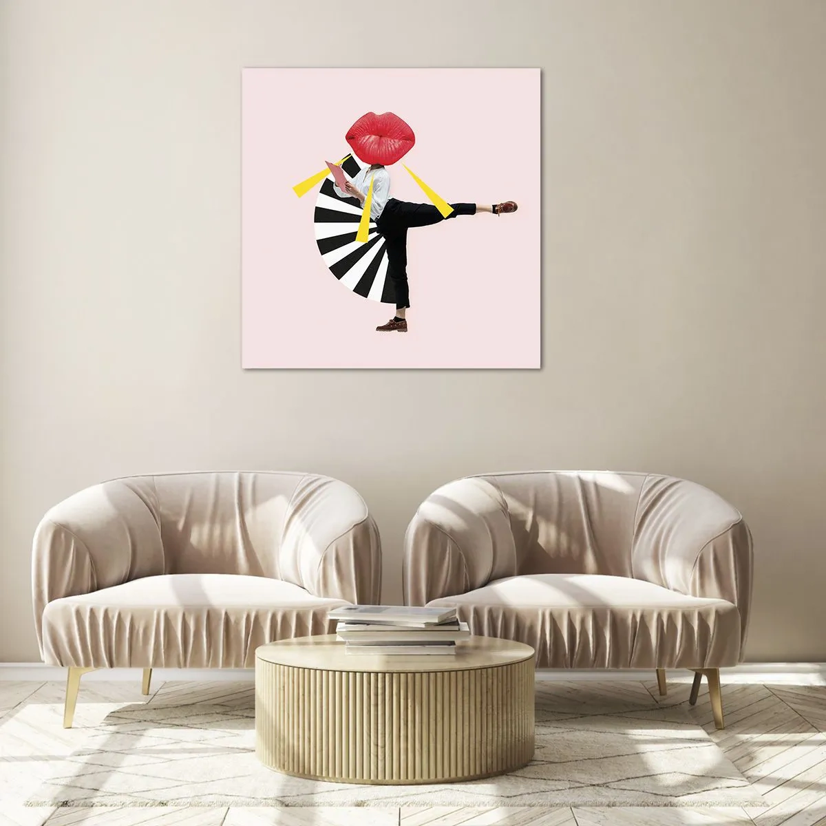 Obraz na skle - Surrealistický pop-art - 70x70 cm