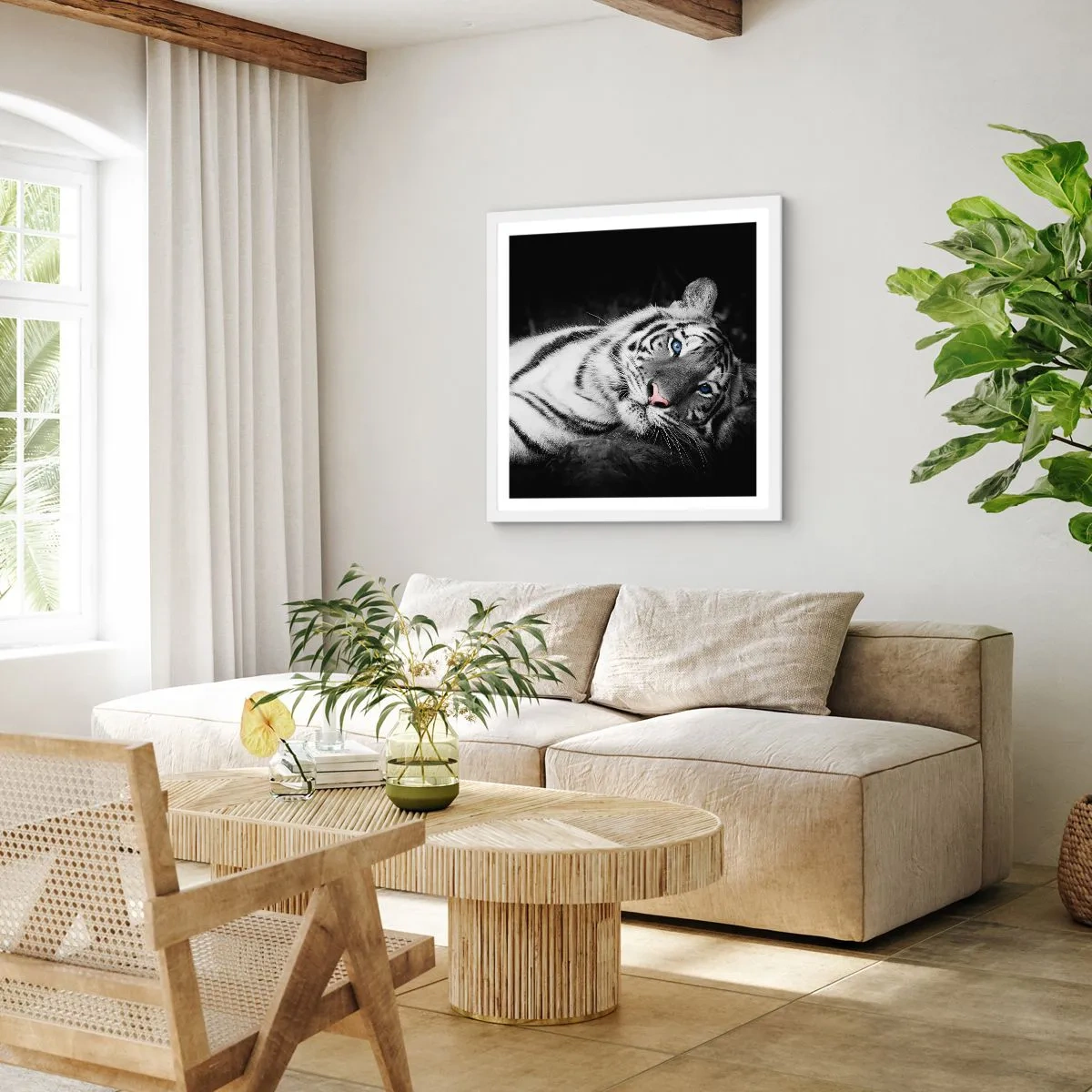 Plakát v bílém rámu - Divočina a klid - 30x30 cm